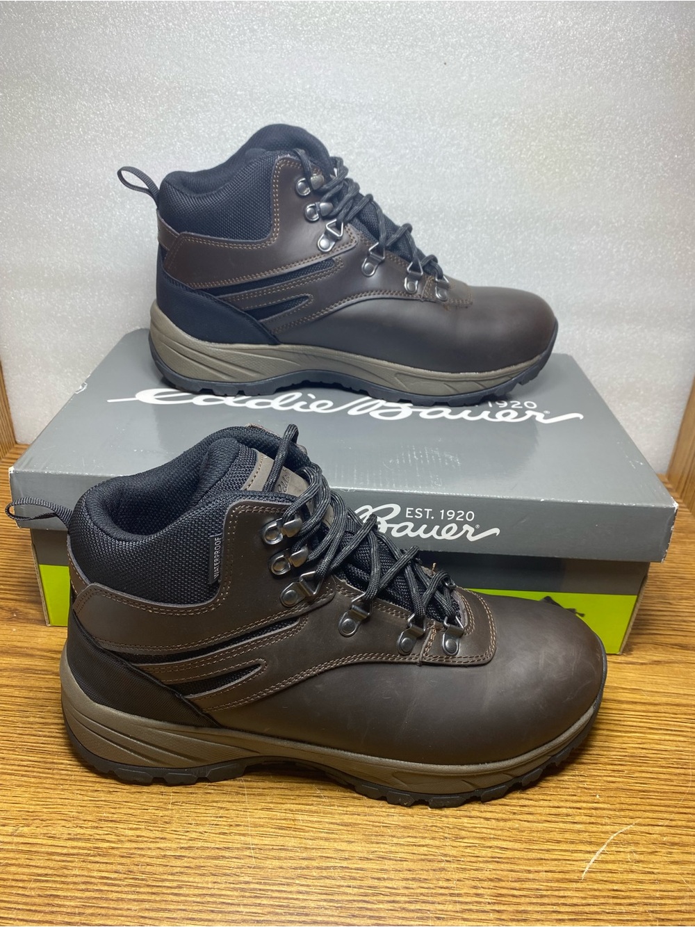 Eddie Bauer Everett Leather Waterproof Hiking Boots  Brown Mens Size 10 New